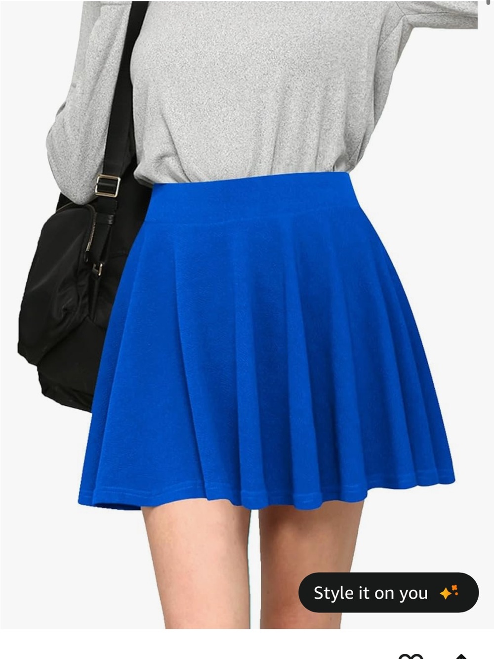 High-Waist Royal Blue Flared Mini Skirt